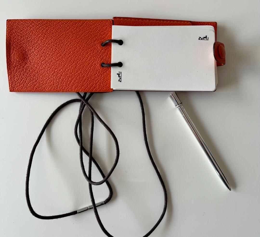 ＨＥＲＭＥＳ　エルメス　メモ帳　ネックストラップ付き　シャーペン付き　刻印あり