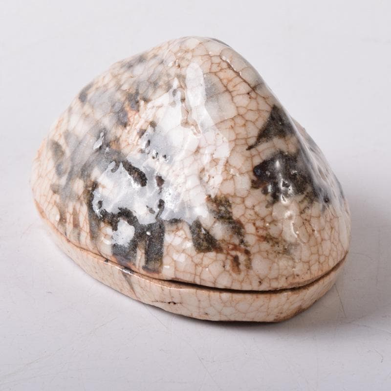 茶道具　瀬戸焼　葵窯　竹里庵　加藤春二作　小牧山　香合　共布共箱　V　7868