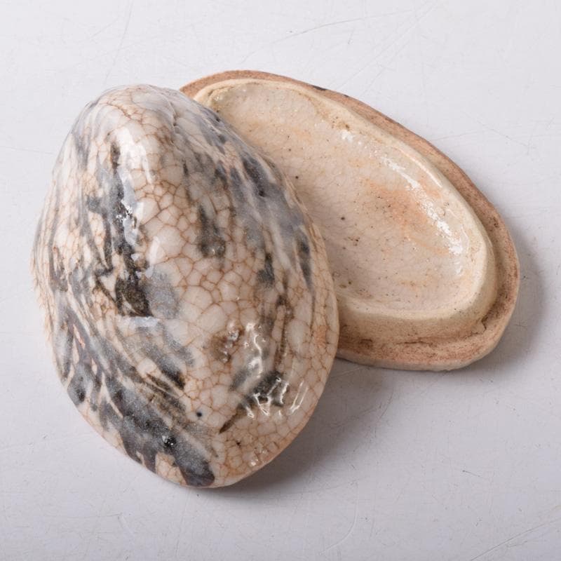 茶道具　瀬戸焼　葵窯　竹里庵　加藤春二作　小牧山　香合　共布共箱　V　7868