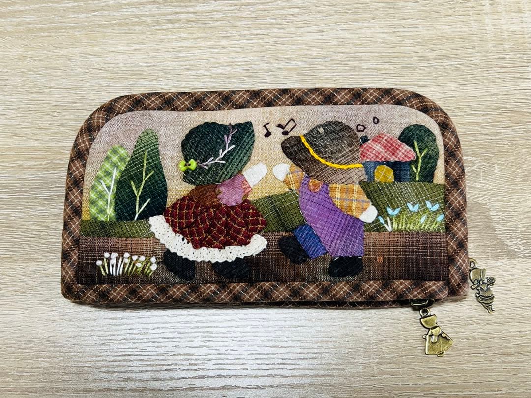 ★8700→8000★スーちゃん＆ビリーくん★ブラウン系＊ハンドメイド＊長財布＊