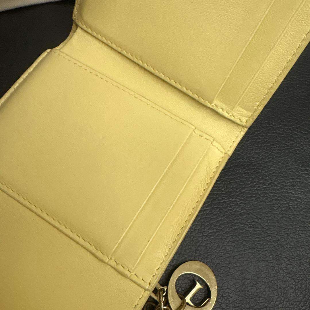 ディオール レディディオール カナージュ ロータスウォレット 三つ折り財布