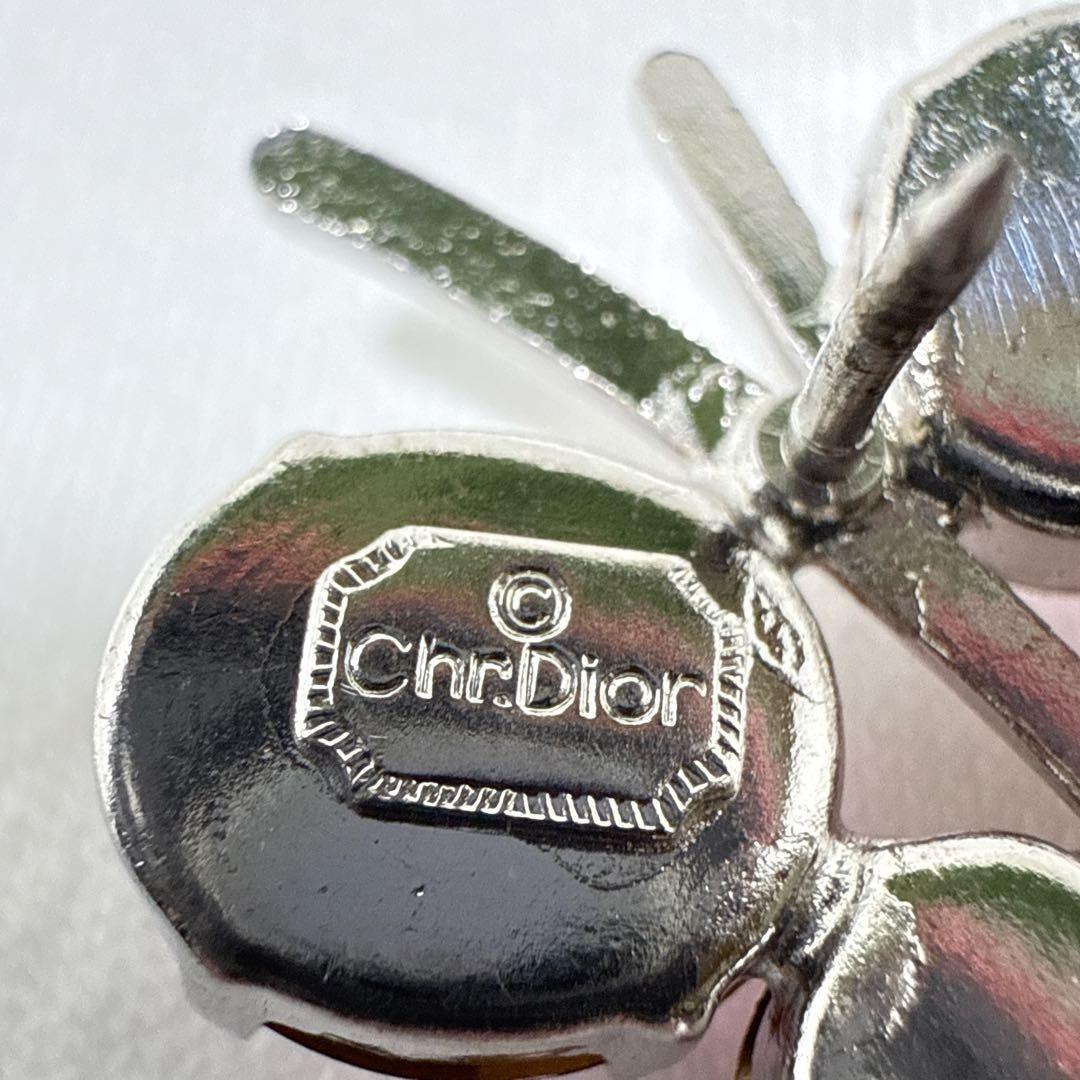 クリスチャンディオール シルバー＆ピンクカラー 蝶々 バタフライ ピンブローチ