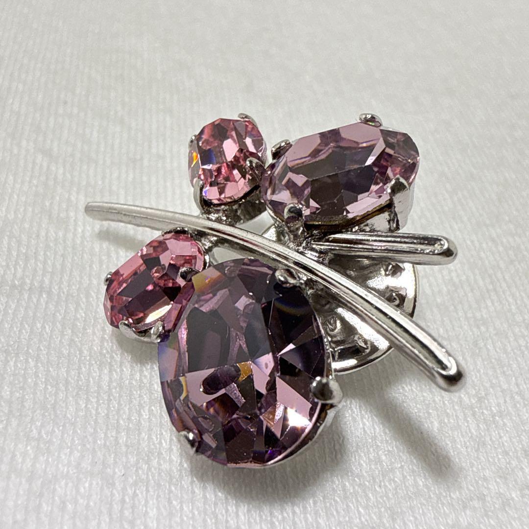 クリスチャンディオール シルバー＆ピンクカラー 蝶々 バタフライ ピンブローチ