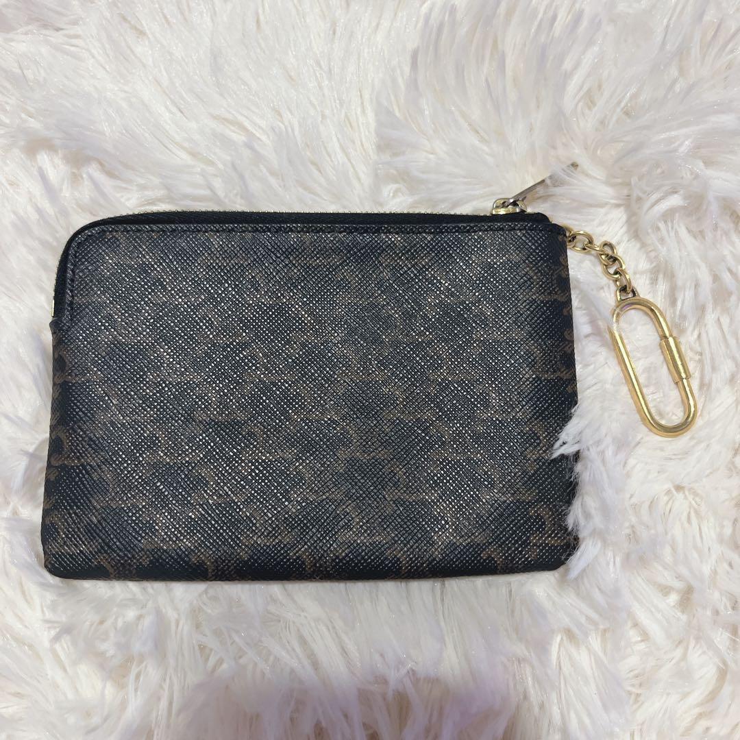 ルイ様 鑑定済・美品セリーヌ　トリオンフ　ロゴ　フック付き　ケース　PVC