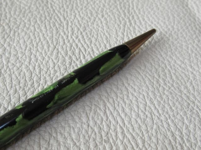◆美品 1920年頃 ノベルティ 英国製！マーブル黒/緑 セルロイド製 ペンシル