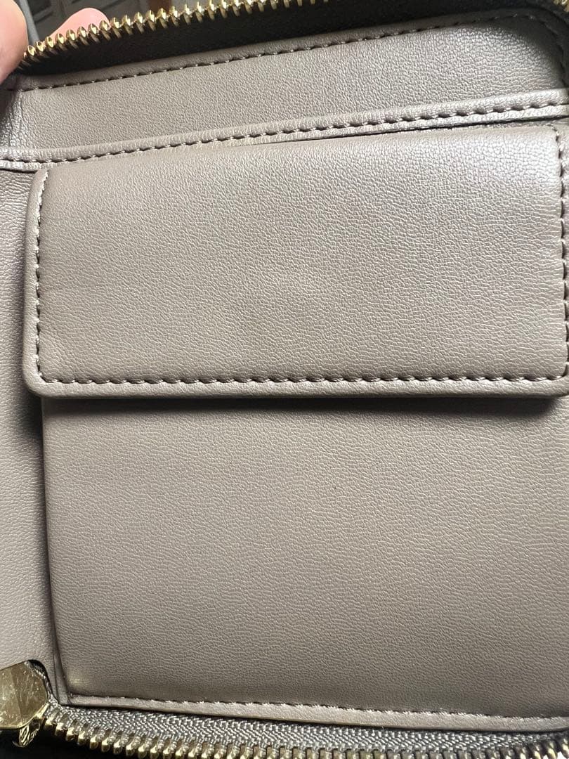 【美品】ステラマッカートニー★ラウンドファスナー二つ折り財布 ピンクベージュ