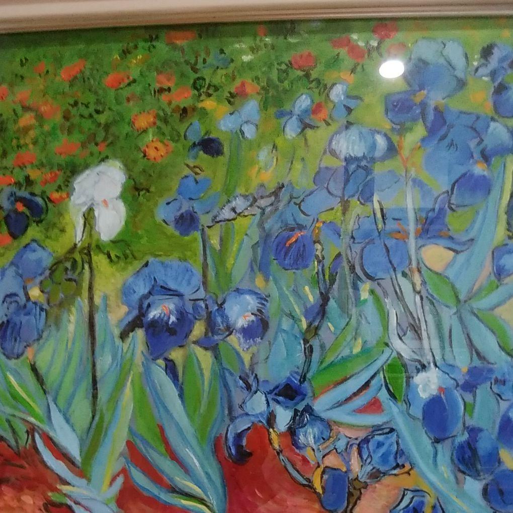 油彩画  F8号   ゴッホの模写「アイリス」