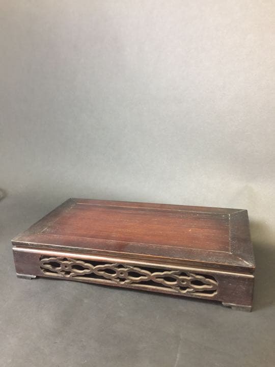 時代物 紫檀唐木彫刻花台 香炉台 茶道具香道具華道具