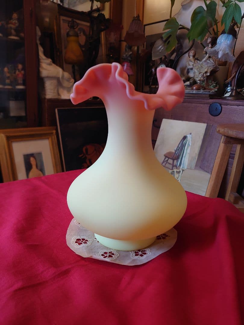 Fenton フェントン社製バーミーズグラス ヴァセリン フラワーベース