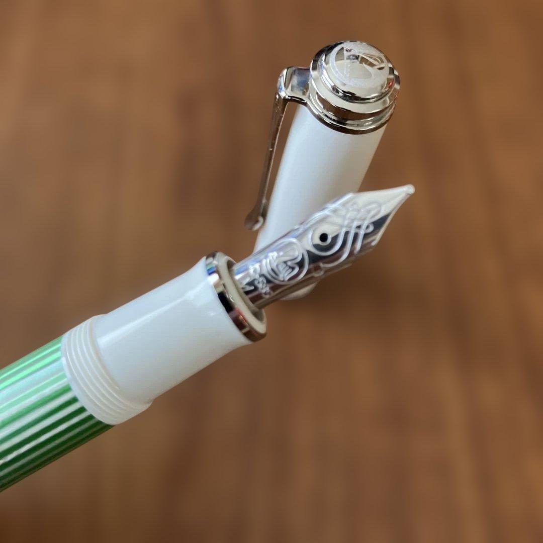 【未使用品】ペリカン 万年筆 M605 グリーンホワイト M（中字）