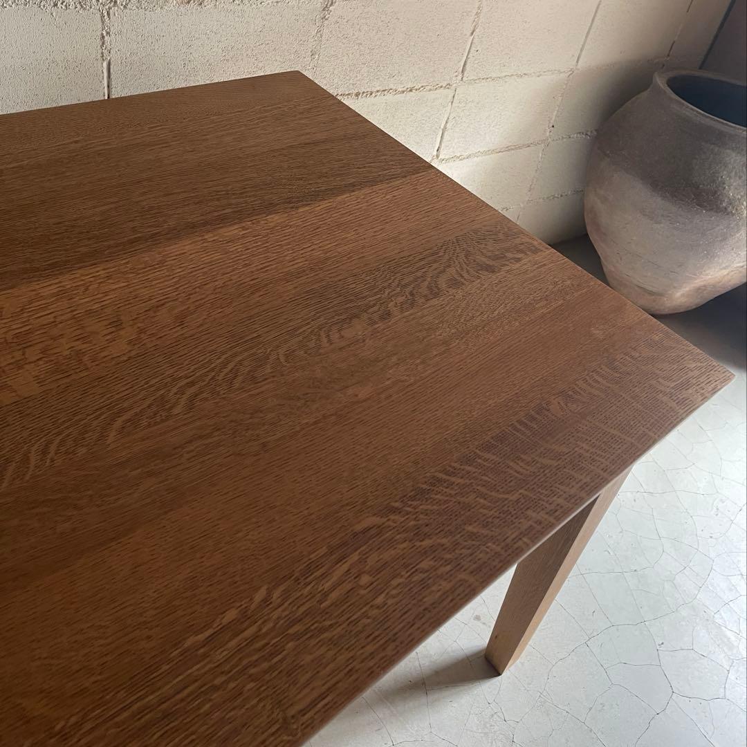 美品　大塚家具　天然木オーク材無垢　ダイニングテーブル　テーパー角脚　W1500