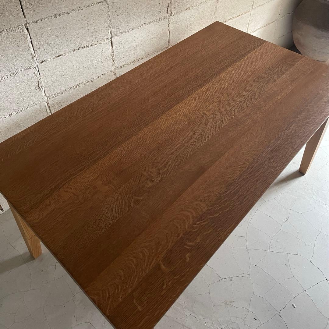 美品　大塚家具　天然木オーク材無垢　ダイニングテーブル　テーパー角脚　W1500