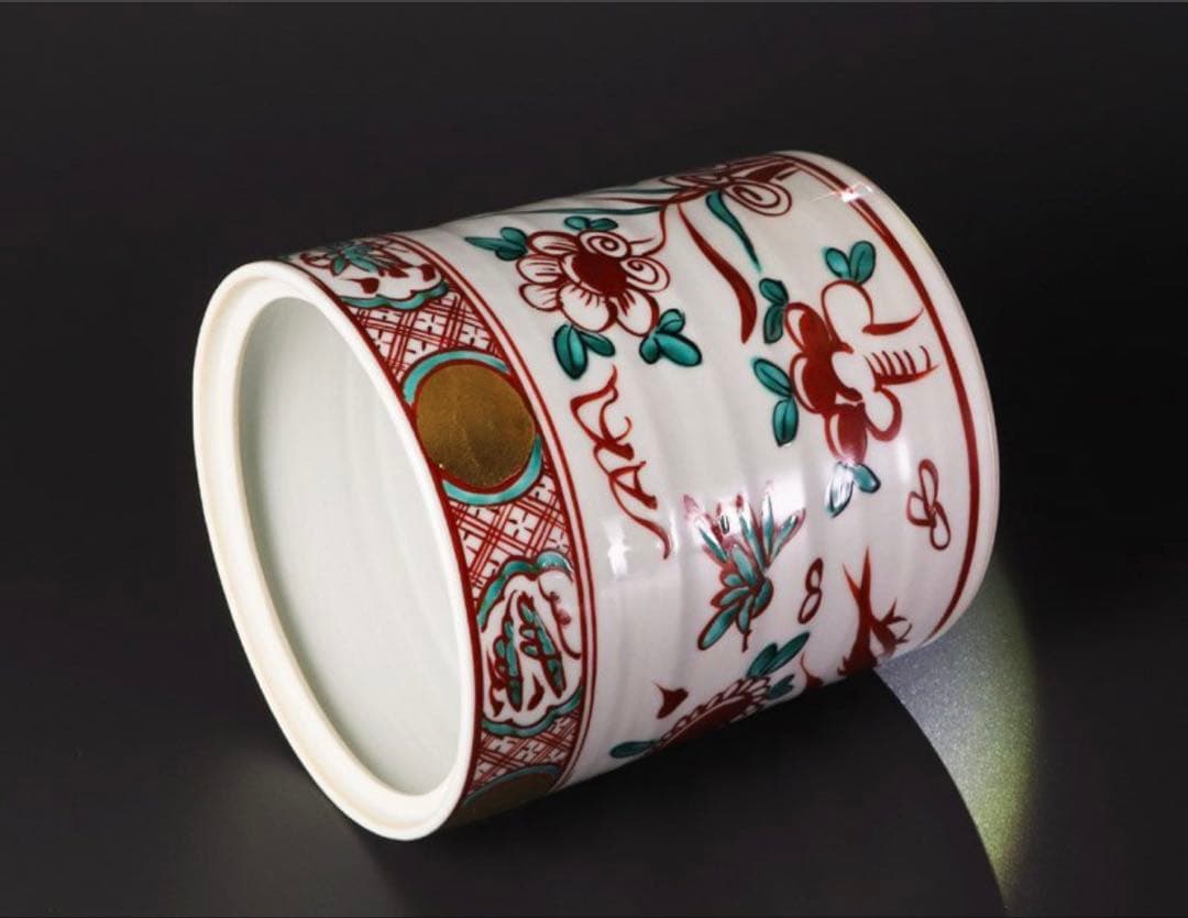 値下げ交渉OK 紫翠窯 三代西村徳泉造 赤絵水指 茶道具　茶道　水指