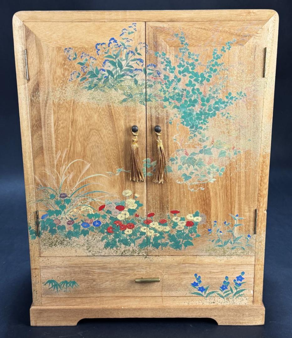 色絵本棚 入手困難 骨董 コレクション 置物 (旧家蔵出し)WWWT009