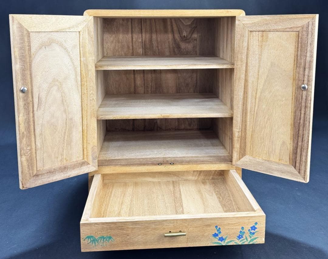 色絵本棚 入手困難 骨董 コレクション 置物 (旧家蔵出し)WWWT009