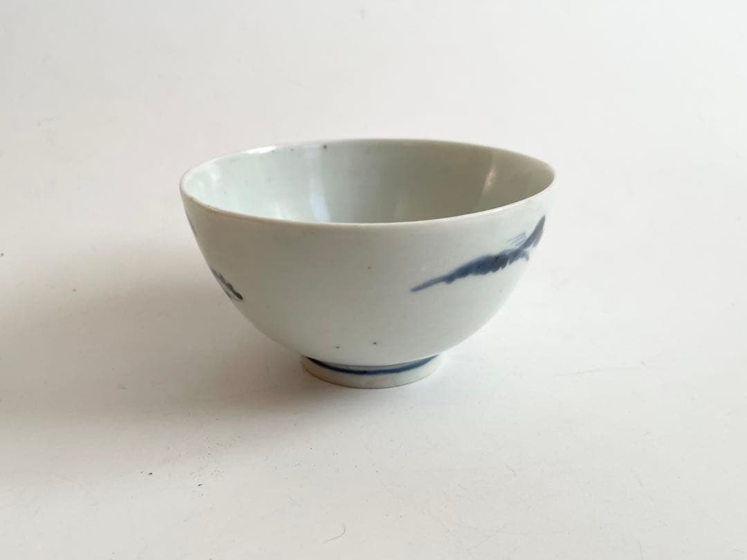 骨董　アンティーク　古伊万里　染付　樹木文様　　お碗　飯碗