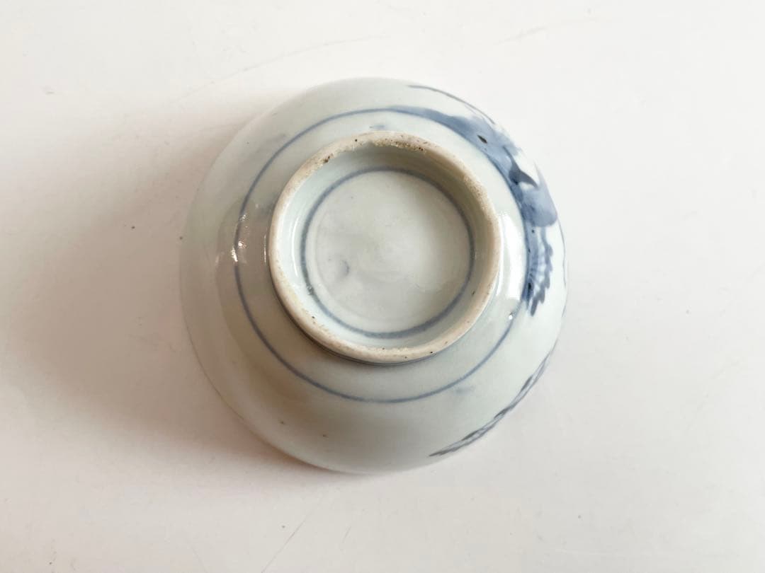 骨董　アンティーク　古伊万里　染付　樹木文様　　お碗　飯碗