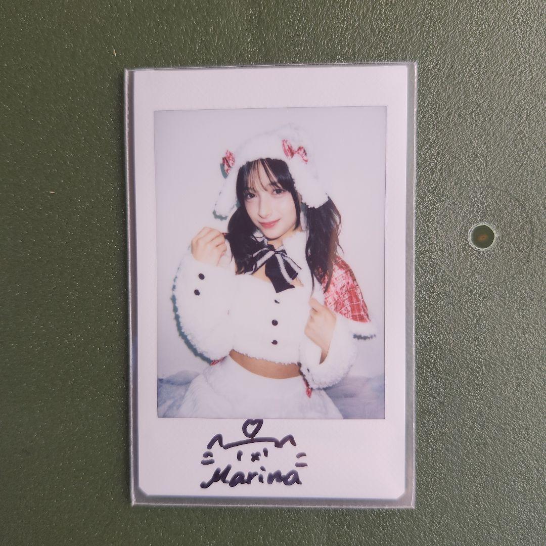 百瀬まりな ガッツポーズ　サイン入りチェキ　エリマリ姉妹