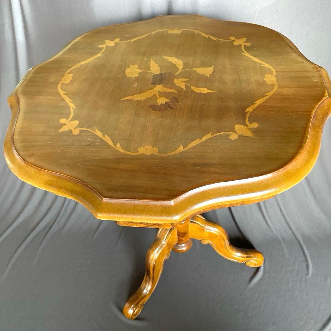 イタリア製◎象嵌花模様◎コーヒーテーブル