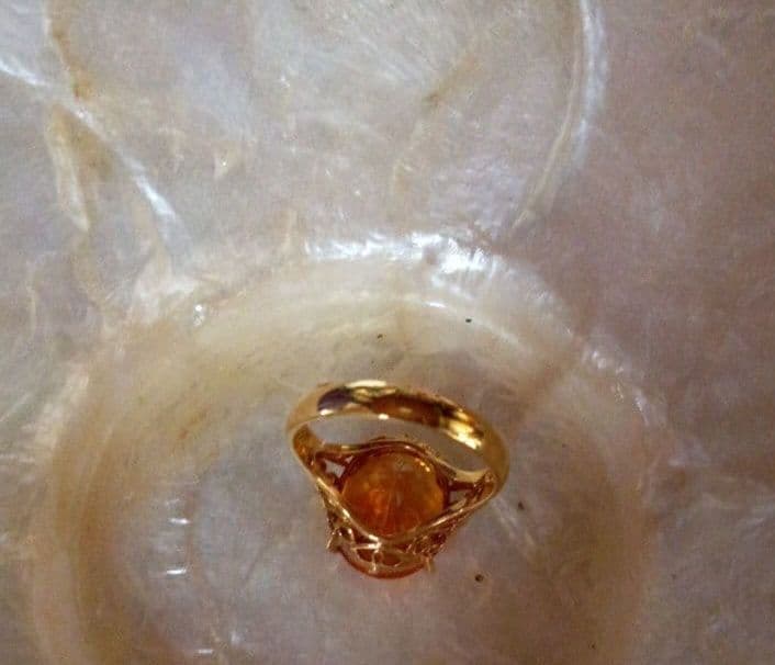 未使用 トパーズ　K18 リング
