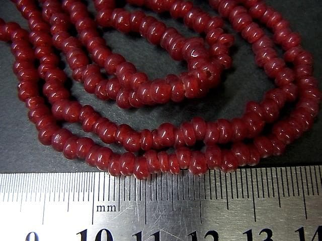 1680★B1608★暗赤色　4.5㎜　暗赤　ガラスビーズ　アンティーク　アジア