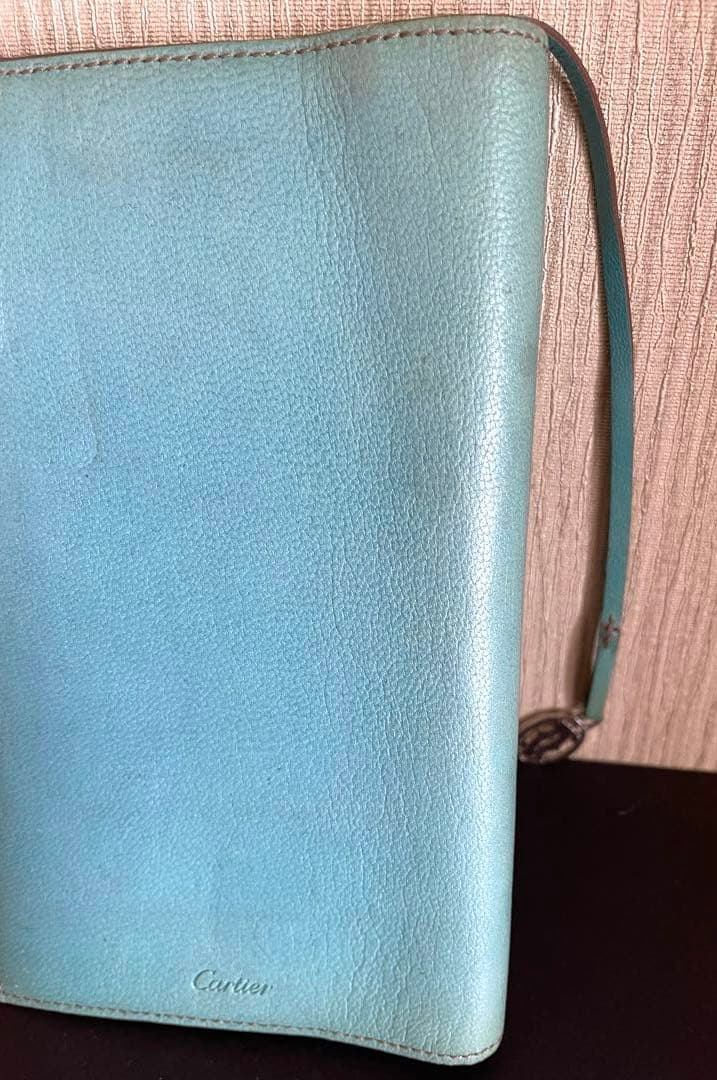 Cartier カルティエ手帳カバー　 難あり　ブルー　箱付き