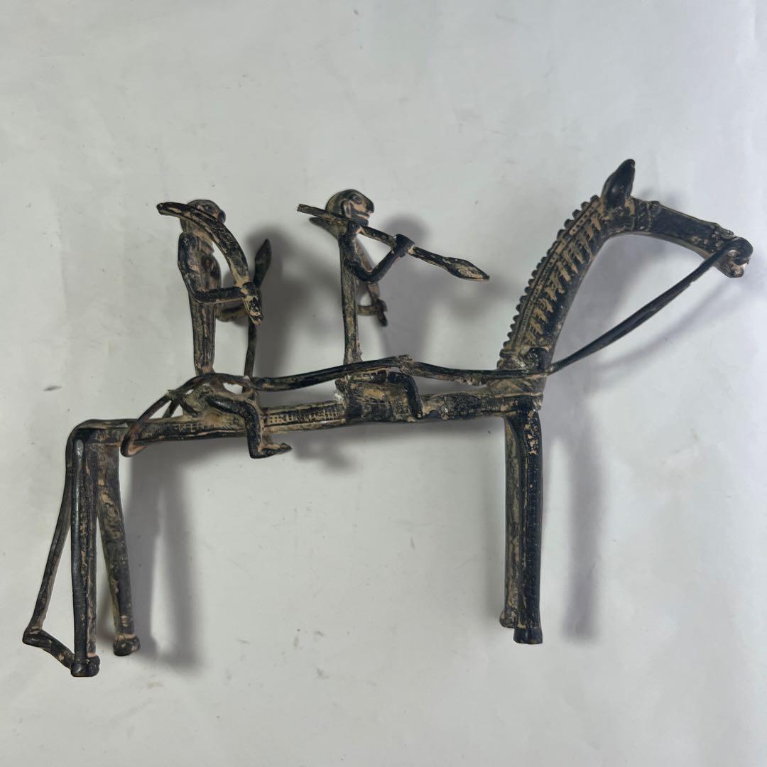 アフリカ工芸品　『馬と戦士たち』　アンティーク　1900年代初頭　干支