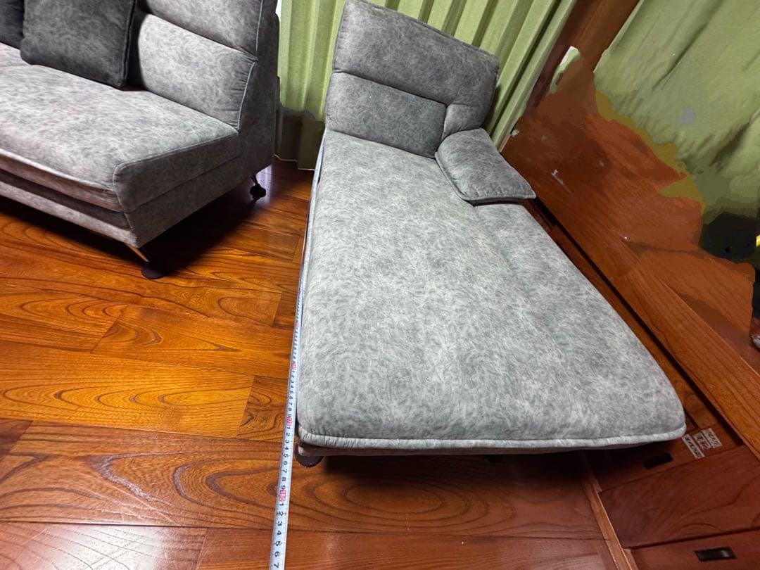 L字型ファブリックカウチソファセット