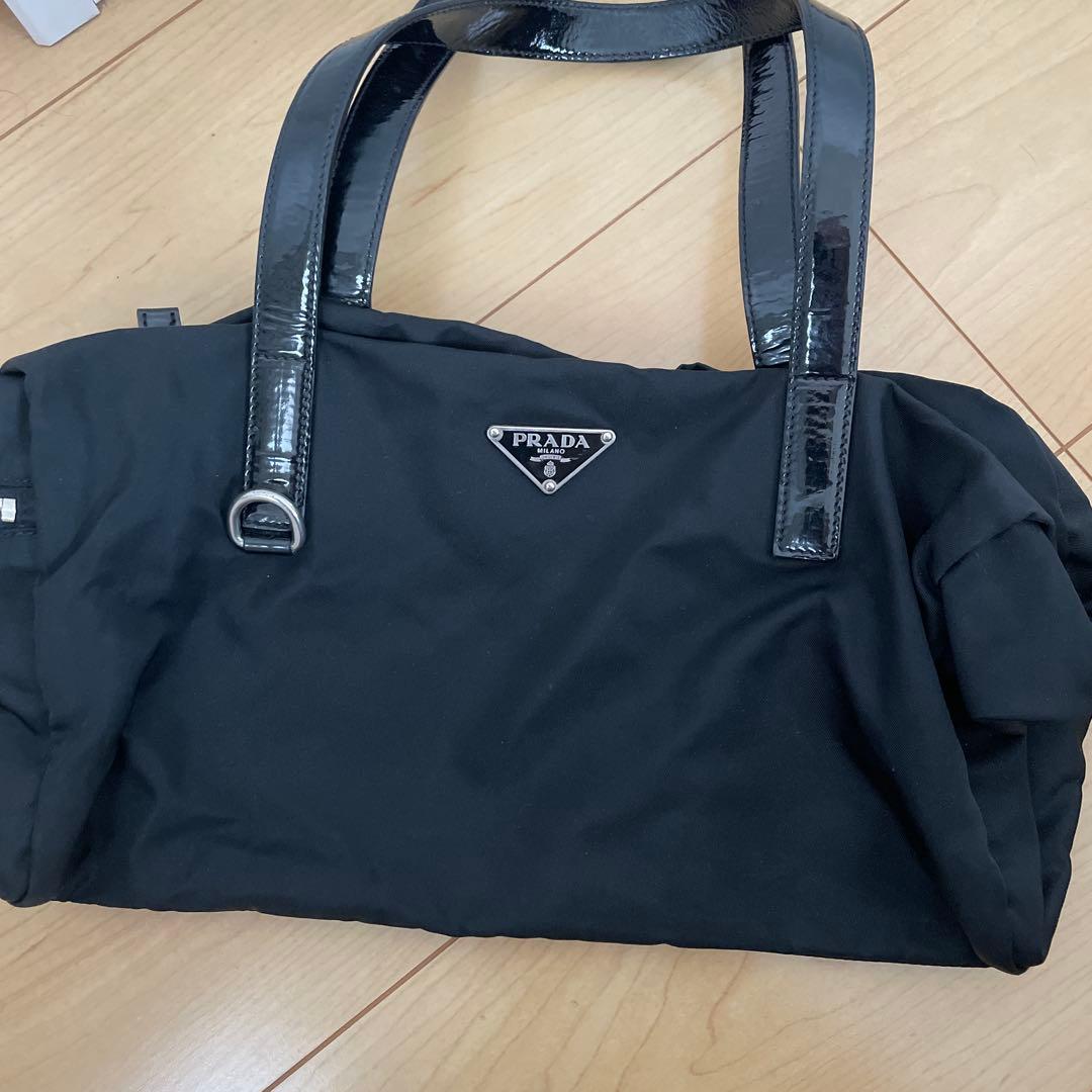 最終　PRADA ブラック ナイロン ハンドバッグ