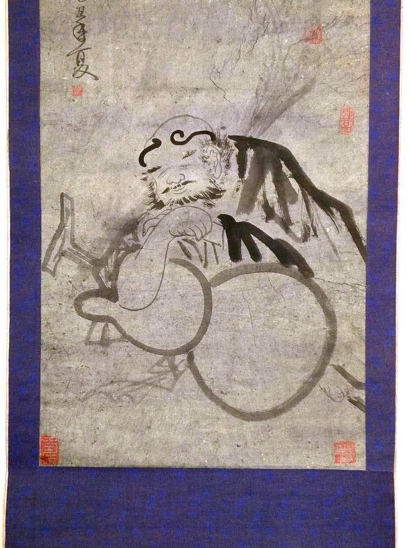 ♥古い　掛軸　中国　人物　②　掛け軸　骨董　古玩　中国画