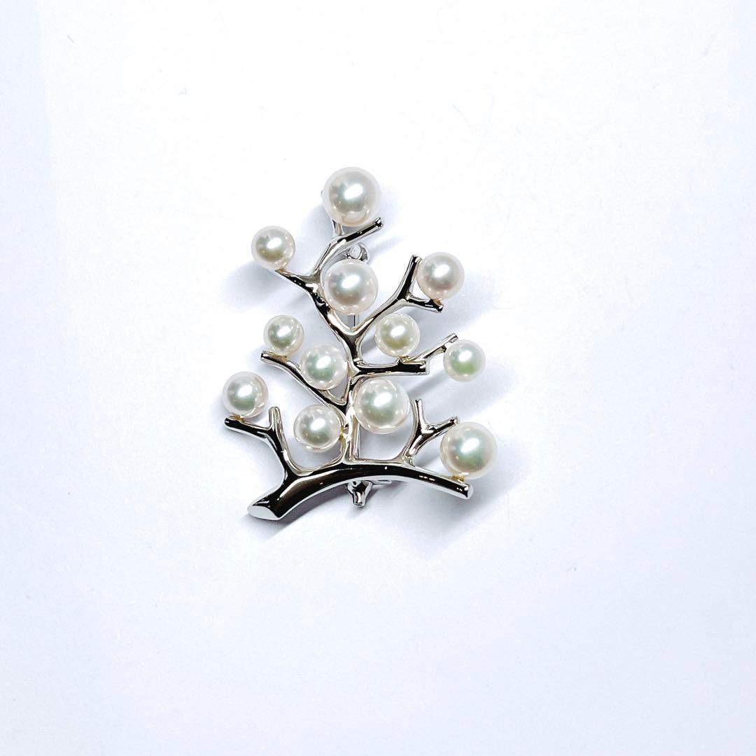 【現行品・極美品】✨ミキモト パール　ブローチ　幸福の木　ラージサイズ