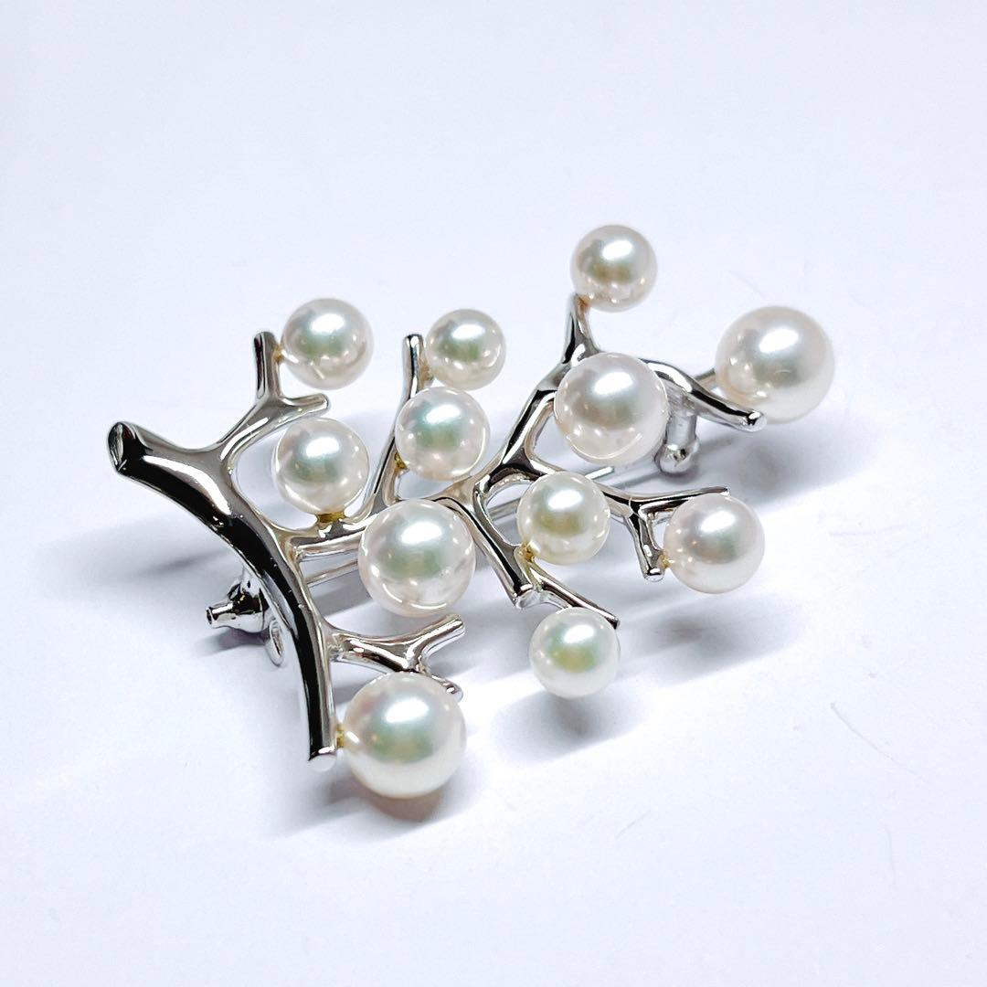 【現行品・極美品】✨ミキモト パール　ブローチ　幸福の木　ラージサイズ