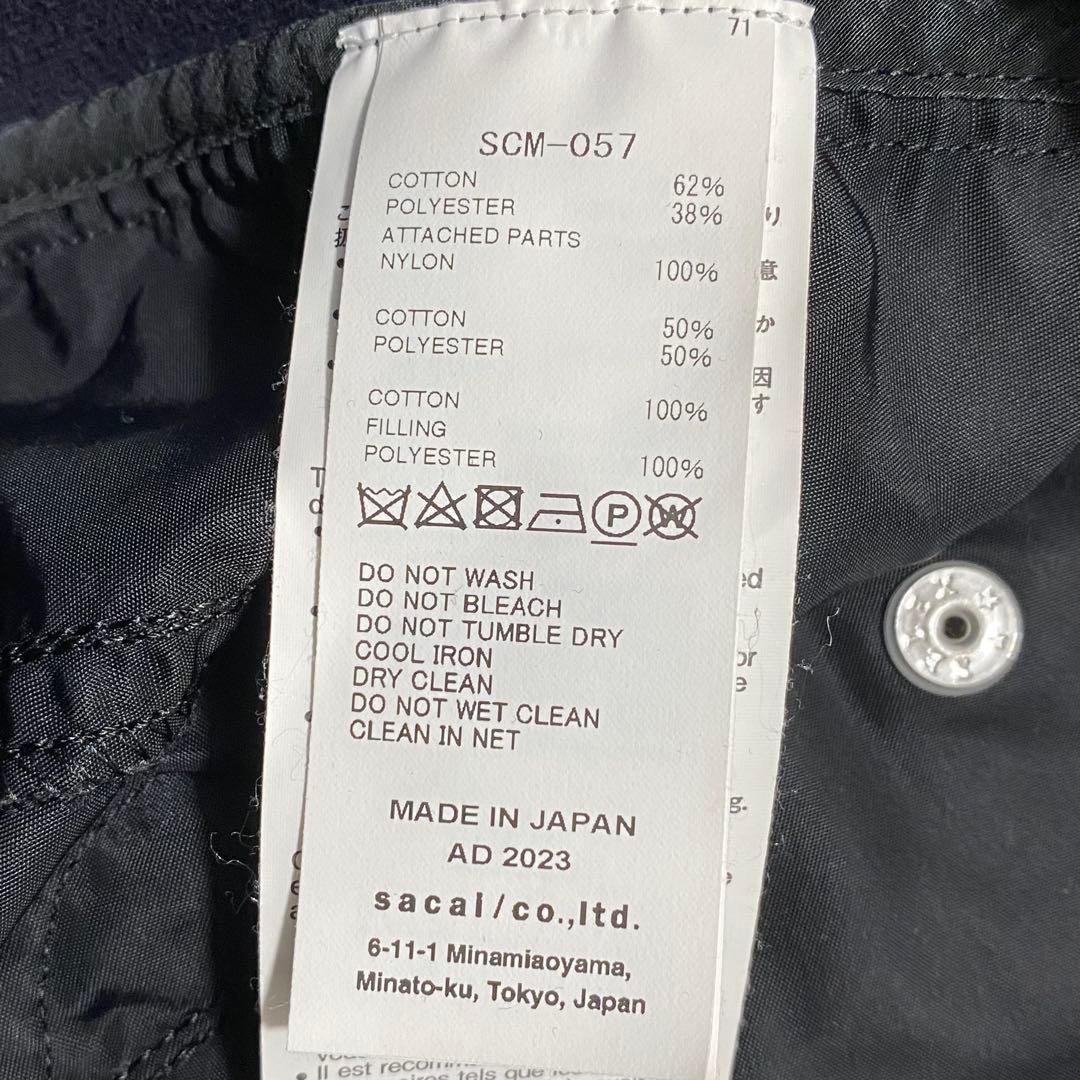 sacai サカイ ドッキング パーカー ナイロンツイル 切替 黒 1サイズ