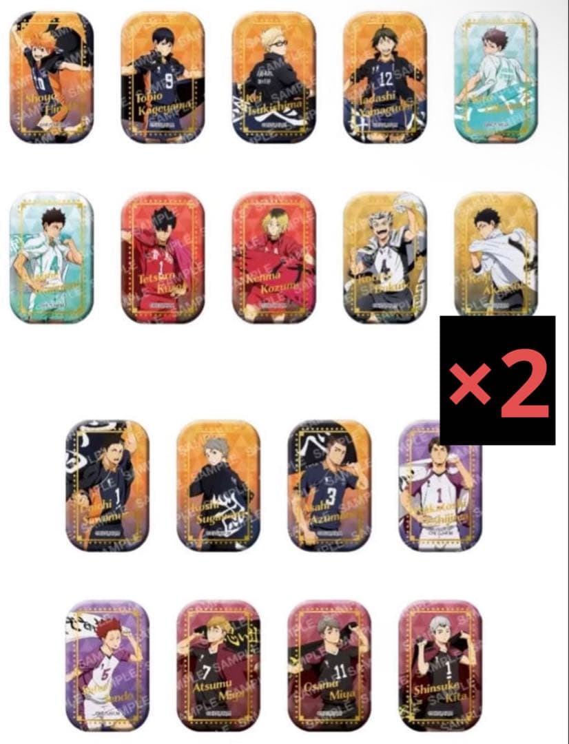 ハイキュー セブンネット限定 スクエア缶バッジ　第一弾 第二弾　2セット