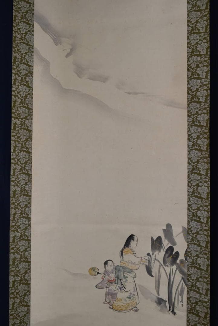 【模写】下村観山/人物図/三幅対/掛軸/名家伝来/AA-897