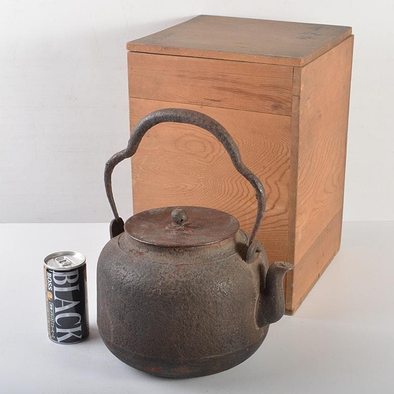 煎茶道具　手取釜　鉄瓶　鉄釜　時代箱付　C　R7077B