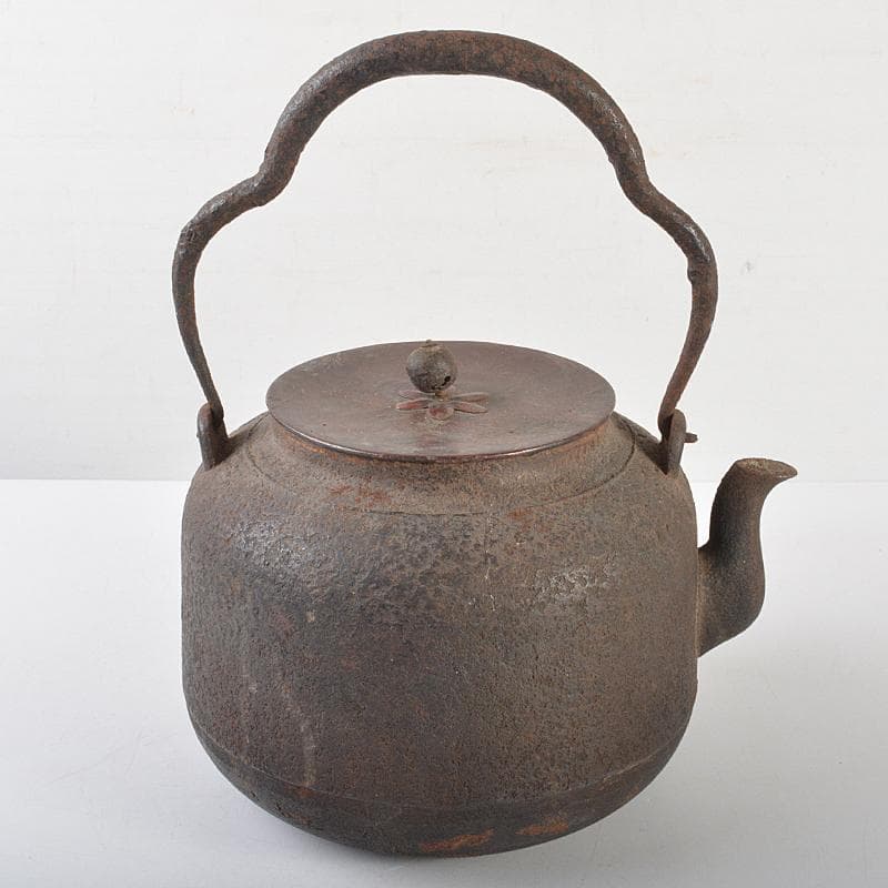 煎茶道具　手取釜　鉄瓶　鉄釜　時代箱付　C　R7077B