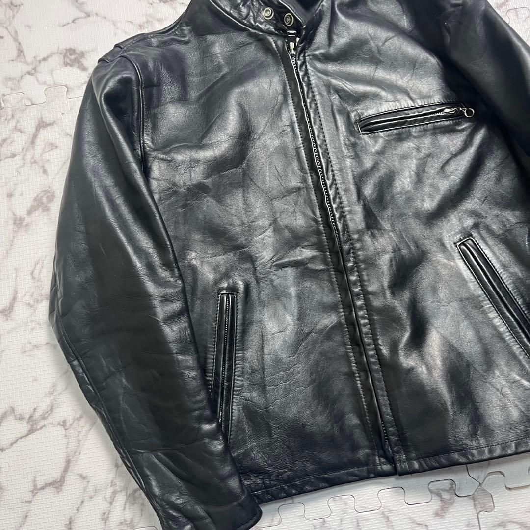 【米国製】schott シングルライダース レザー 40size 641 黒