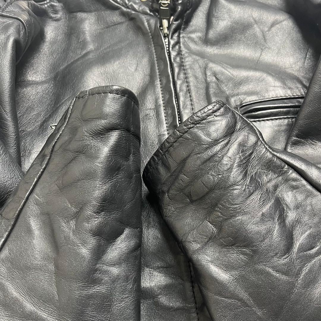 【米国製】schott シングルライダース レザー 40size 641 黒