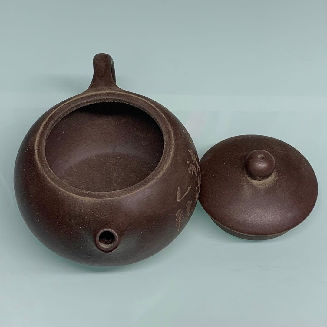 【真作】本物保証　陶器在銘　宜興紫砂壺手作り　急須収蔵品　茶道具時代物インテリア