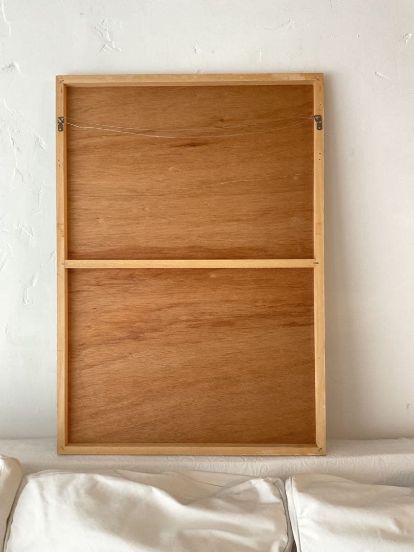 木製ベニヤパネルに描いたオリジナル抽象画オーバルシリーズ ベージュ系×ゴールド