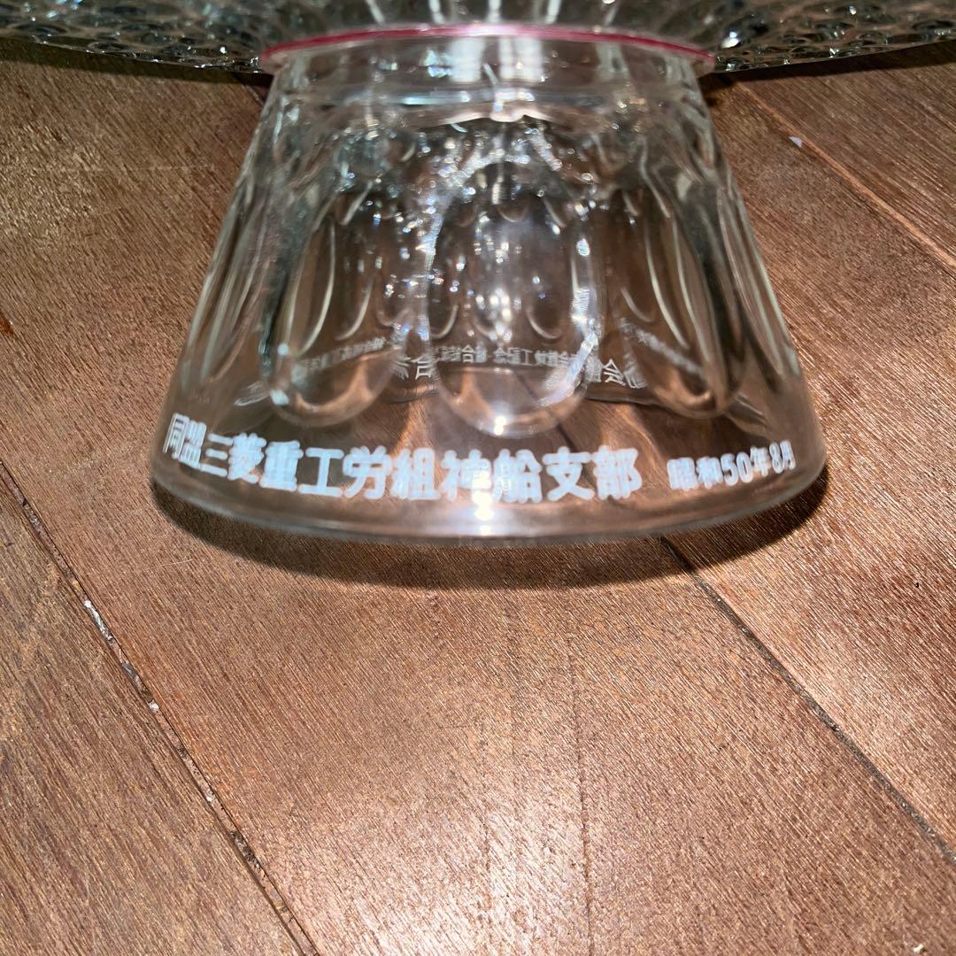 花弁模様の透明ガラス皿　コンポート