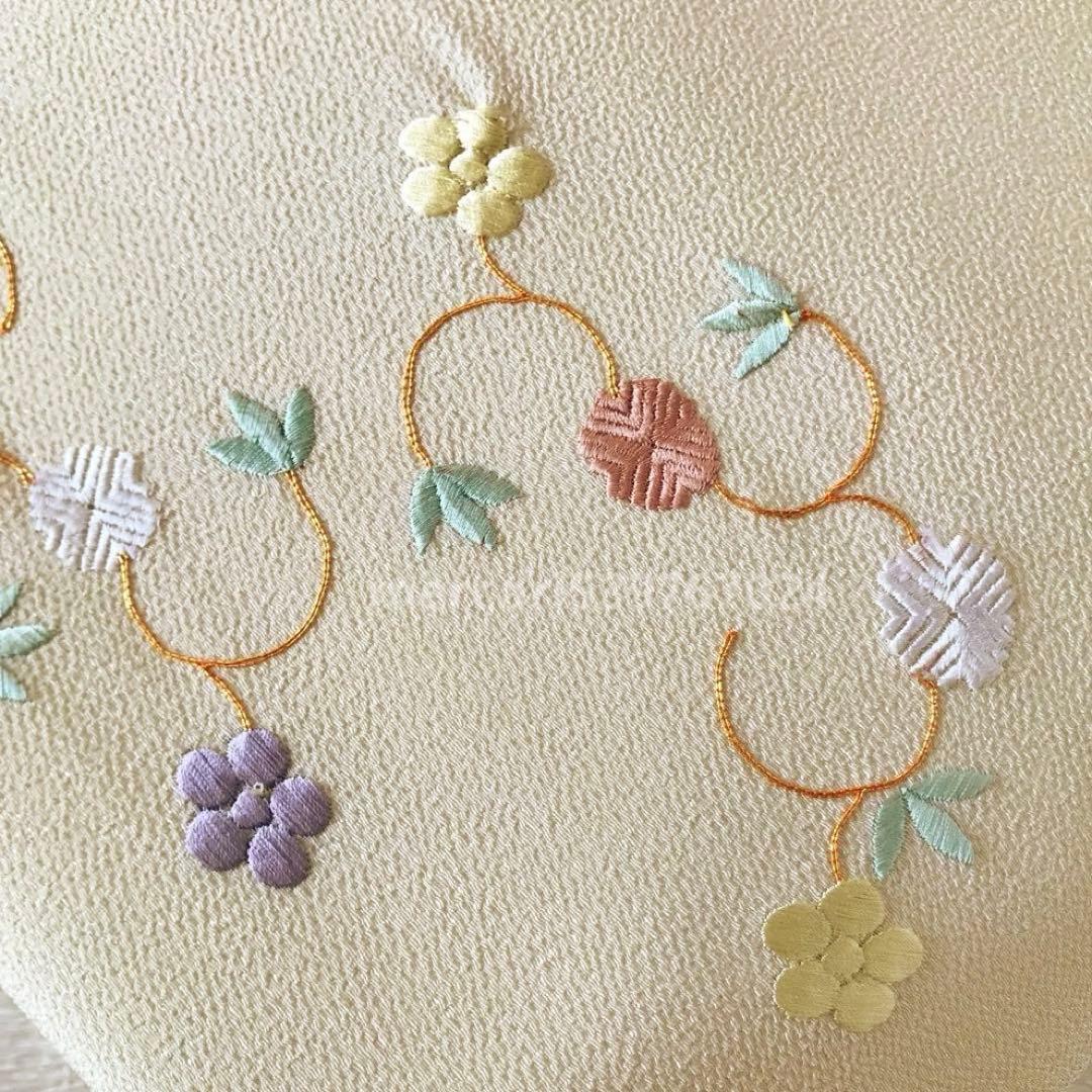 m*m様 京都きねや　和装　手提げバッグ（ちりめん　刺繍　松竹梅笹蔓）