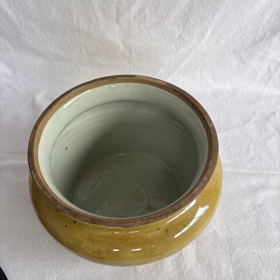 黄釉鉢 清代