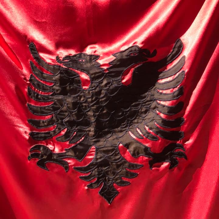 希少品！BIG アルバニア共和国国旗　東ヨーロッパ　ヴィンテージインダストリアル