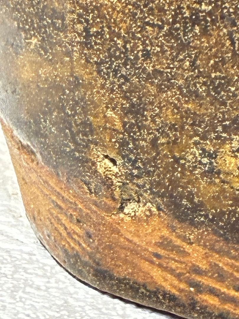 古唐津　輪線文大徳利　花瓶　発掘品　蒐集家放出品　桃山〜江戸初期　古美術　骨董