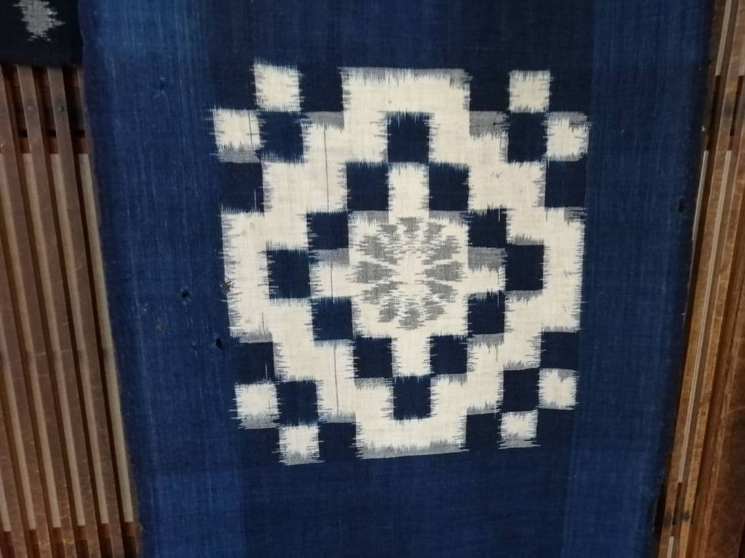 古い絵絣ハギレ　人気の絵柄5種5点