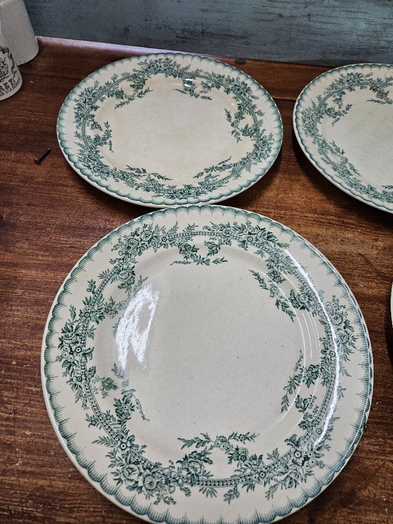 フランスアンティーク オナン窯 プレート 5枚セット COPPELIA 花柄