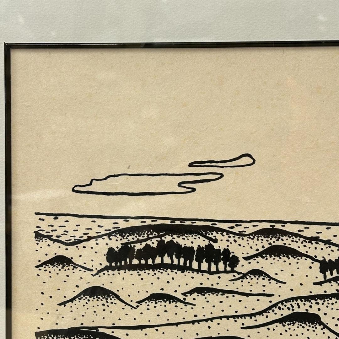 新品　未使用　山下清　鳥取砂丘　版画 複製画　　清美社　絵画