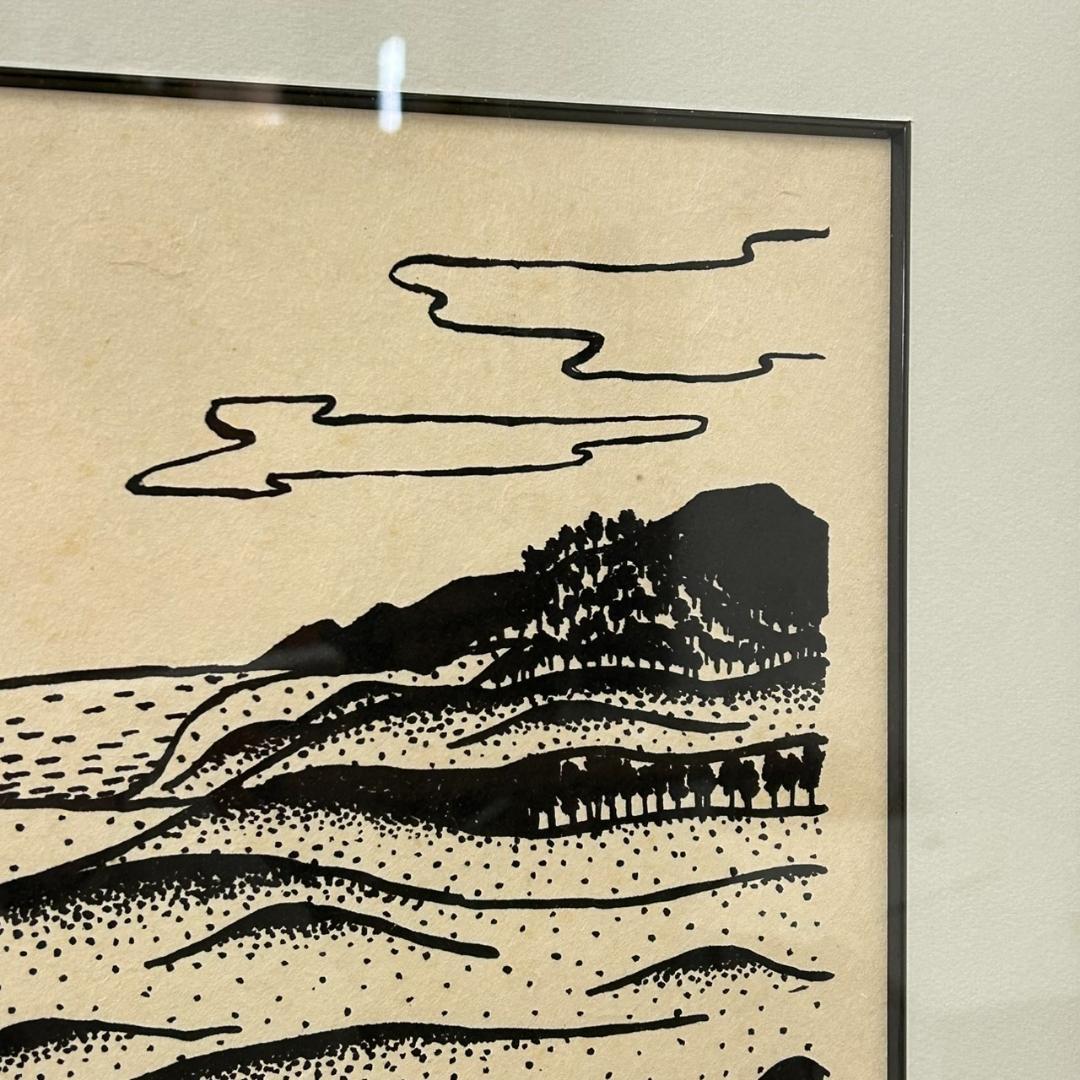 新品　未使用　山下清　鳥取砂丘　版画 複製画　　清美社　絵画